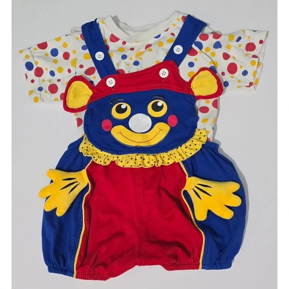 Manish Vintage Clown Outfit‎ Romper Set 12-18 Months