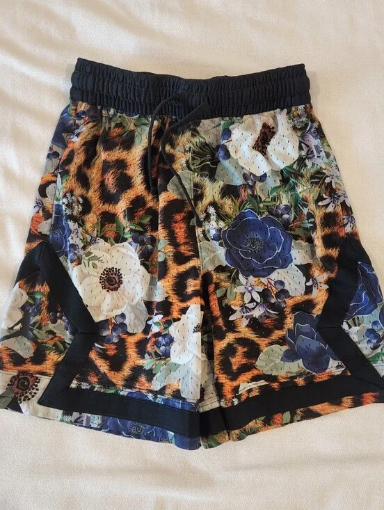 Nike Air Jordan Shorts Men Small Mesh Diamond Dri-Fit Basketball Floral FQ2945