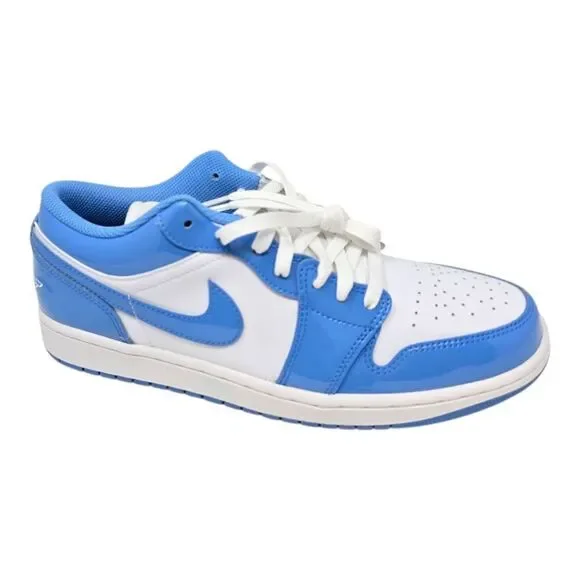 Nike Air Jordan 1 Low SE UNC Legend Blue White Patent FZ2138-114 Men Size's