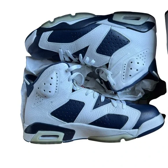 Air Jordan 6 Retro White Midnight Navy‎ Varsity Red 2012 Size 12 CON