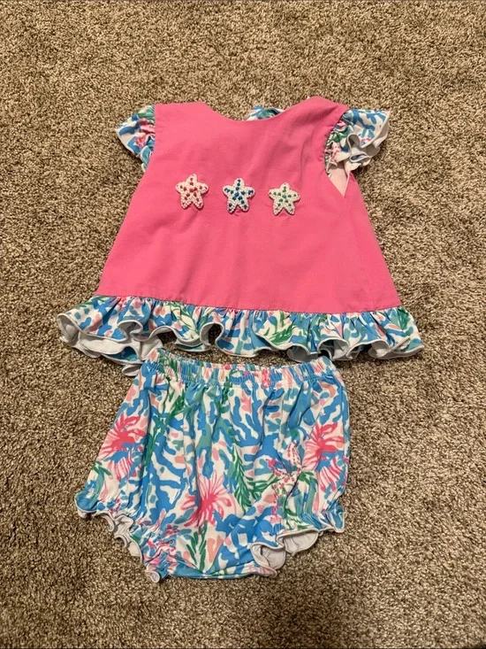 Pink Starfish Two-Piece Kids Matching Set