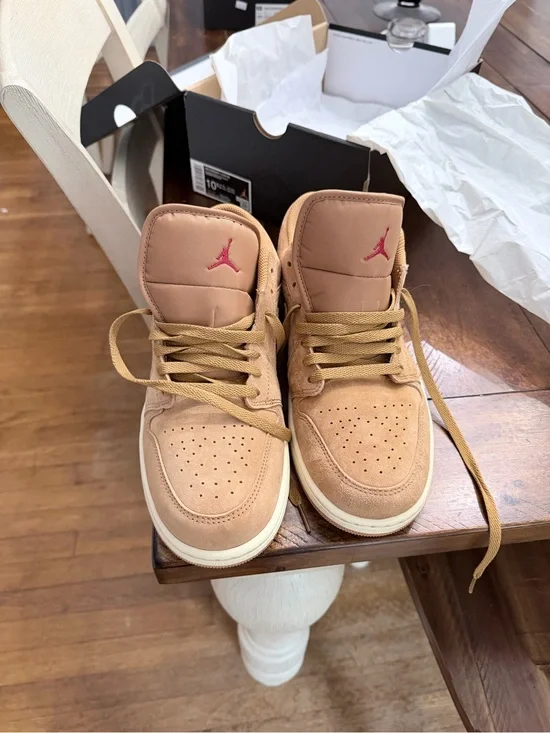 Jordan Men's Sneakers Tan with Pink Jumpman