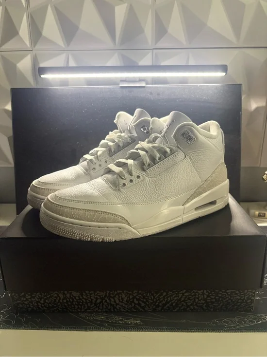Jordan White Leather High-Top Sneakers