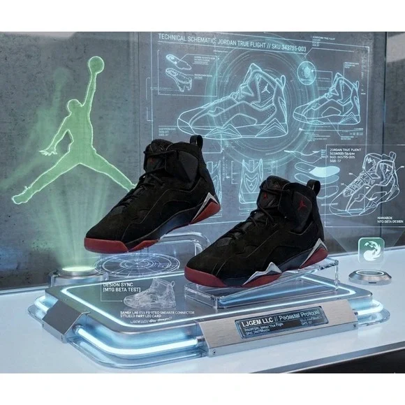 Jordan‎ True Flight Black Gym Red Metallic Silver 343795-003 6Y