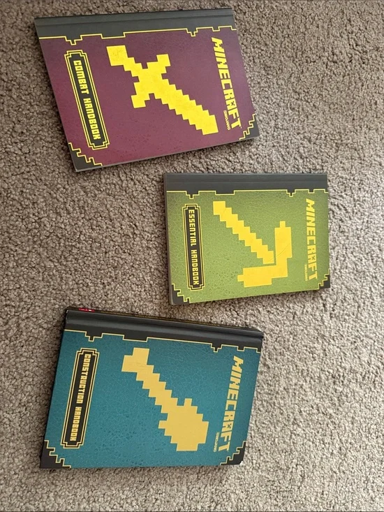 Minecraft Hardcover Handbook Bundle - Red, Green, Blue Covers