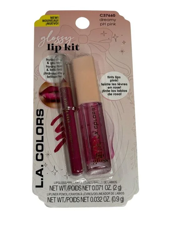 LA Colors Dreamy PH Lip Gloss & Lip Liner Duo Hydrating Lip Kit New