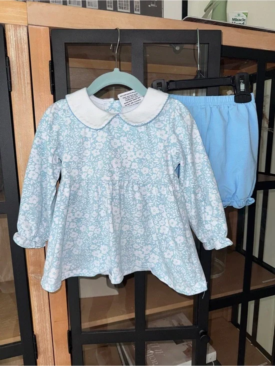Jellybean floral set long sleeve top dress peterpan collar shorts ruffle toddler