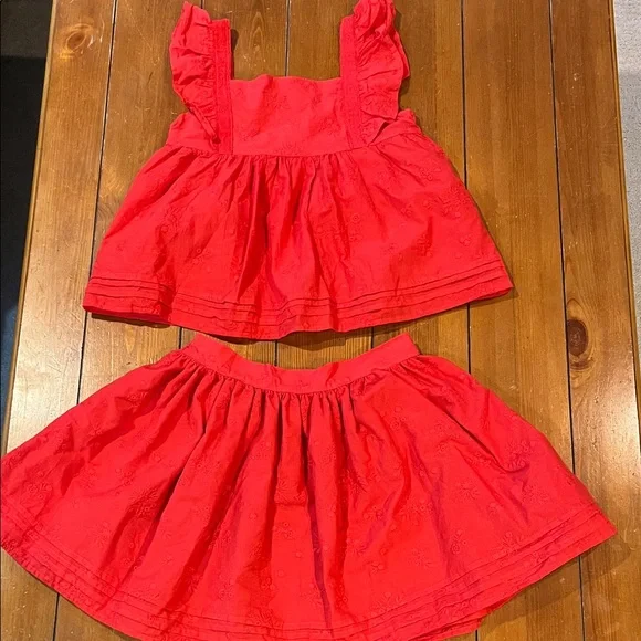 Happily Grey Kids Tangerine 2 Piece Summer Set Girls Size M (7/8) EUC