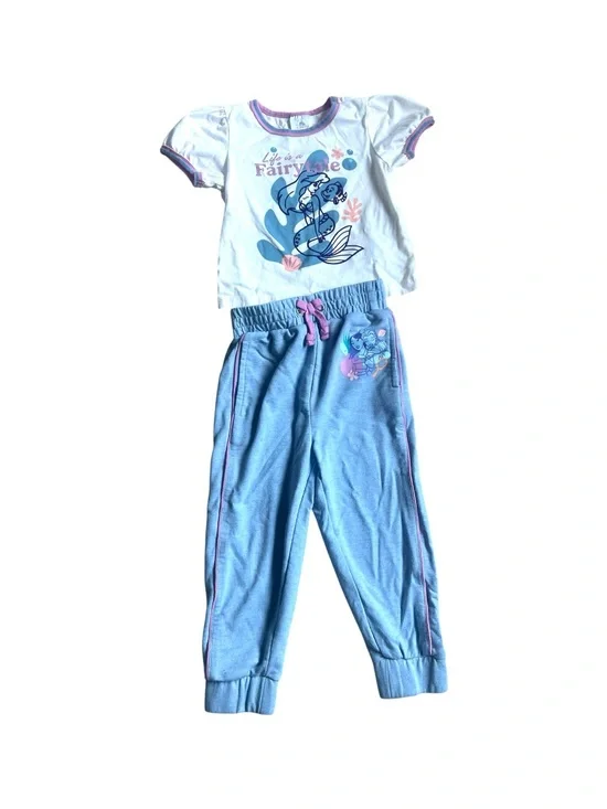 Disney Princess Matching Shirt & Sweatpants, Organic Cotton, 3T Girls