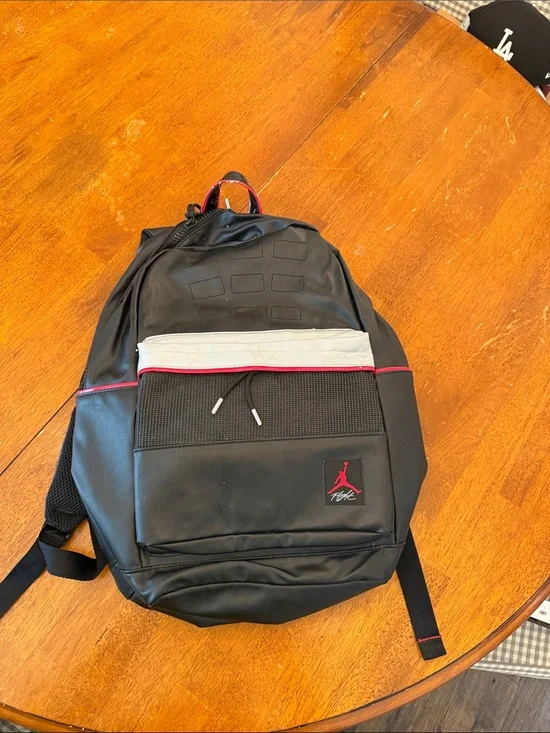 Jordan Black Backpack with Red and Gray Accents