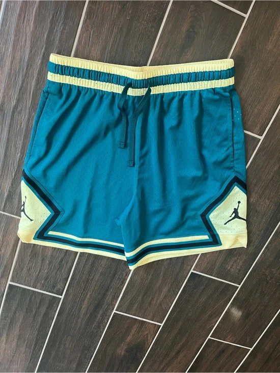 Jordan Men’s Teal & Yellow Basketball Shorts