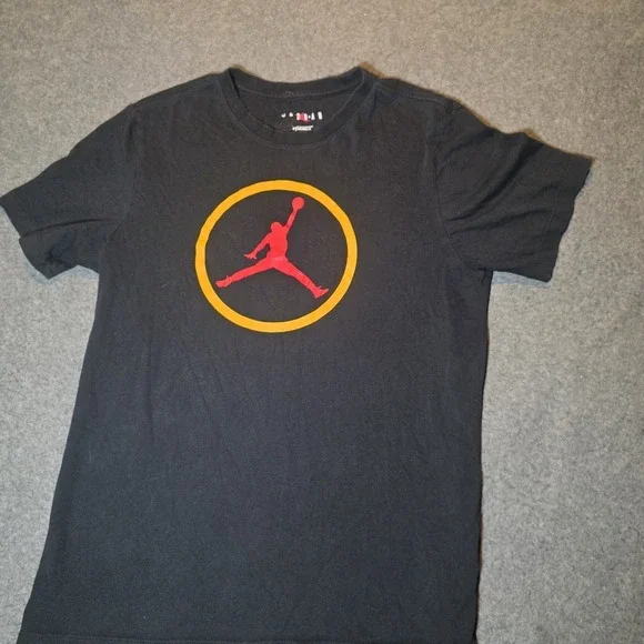 Jordan Jumpman Logo Graphic Print Black Men's SmalCrew Neck Short Sleeve T-Shirt