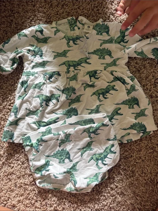 Kate Quinn Dinosaur Print Dress and Bloomers