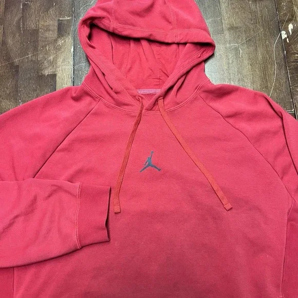 Vintage‎ Y2K Nike Air Jordan Center Jumpman Logo Dri Fit Smoked Hoodie Mens XL