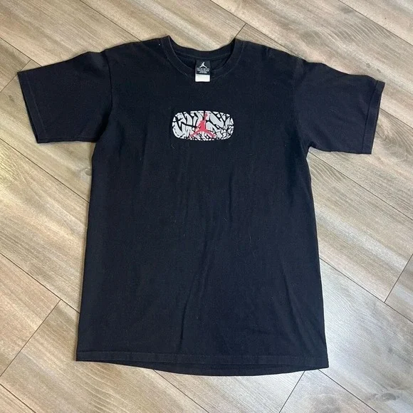 Y2k Jordan Brand Shirt Cement Elephant Print Men Small Bin‎ D-23