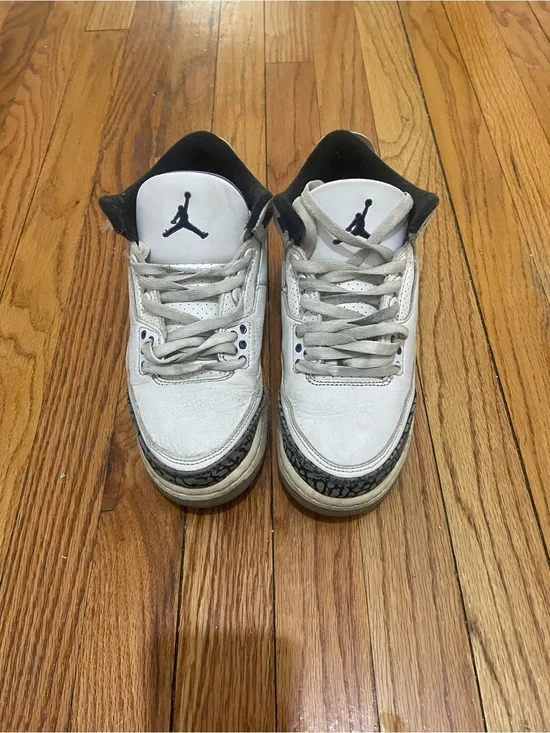 Jordan Men's White Black Cement Sneakers