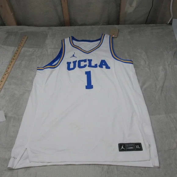 NIke Jordan Shirt Mens XL White Jersey  #1‎ Basketball Dri-Fit Team $80 LOGO NWD