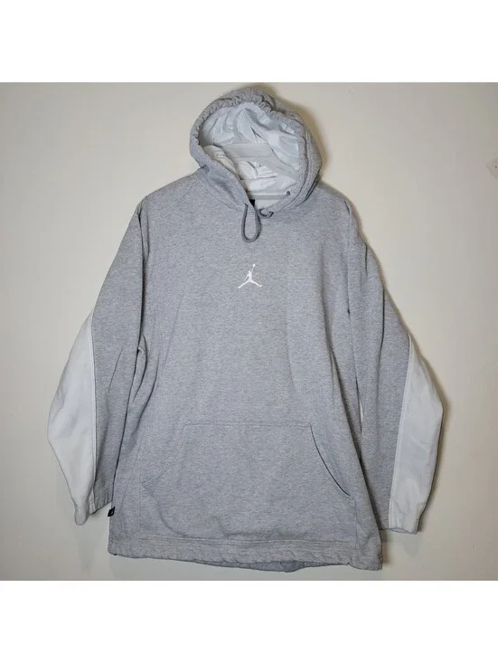 VTG Nike Air Jordan 2005 Grey White Colorblock Hoodie Men's L 20 Years Tag