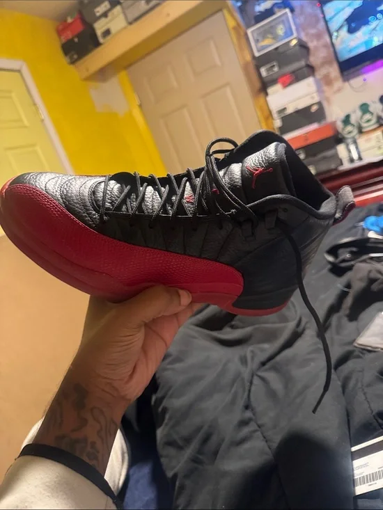 Jordan Men’s Low-Top Sneakers in Black and Red