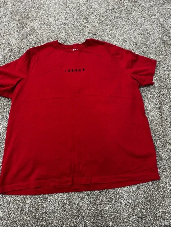 Jordan Men's Red Short Sleeve Tee with Center Logo