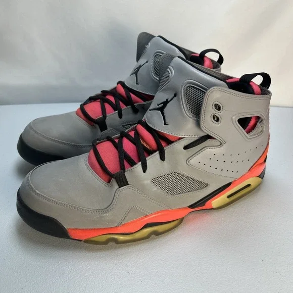 Nike Jordan Flight Club 91 Metallic Silver Crimson 555475-026 Mens Size 13