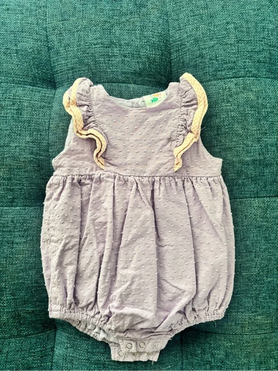 Girls' Lavender Ruffle One-Piece Romper - Stitchy Fish