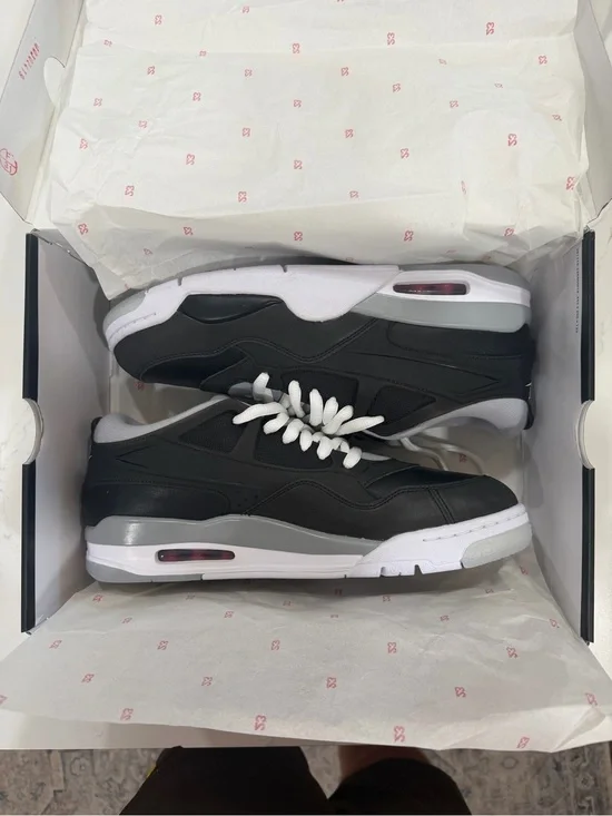 Air Jordan Nike 4RM PRM Men’s Black, Gray and White Low-Top Sneakers