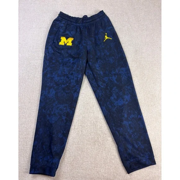 Jordan Michigan Wolverines Mens Large Blue Graphic Jogger Sweatpants