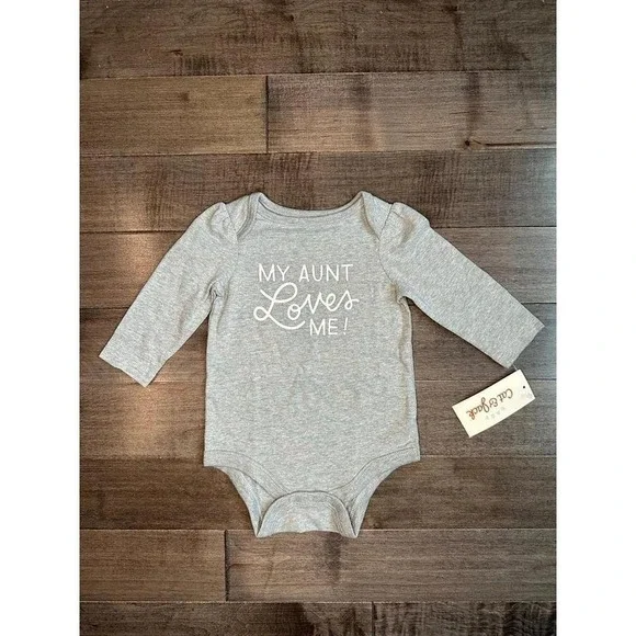C&J Girls My Aunt Loves Me Onesie‎ Size 0-3 Months NWT