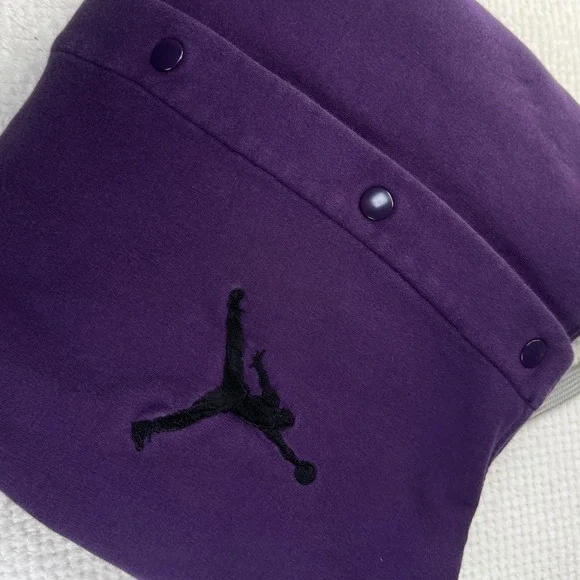 Jordan Varsity Hooded Jacket Mens XL Purple Grey Snap Fleece Jumpman 451582-501