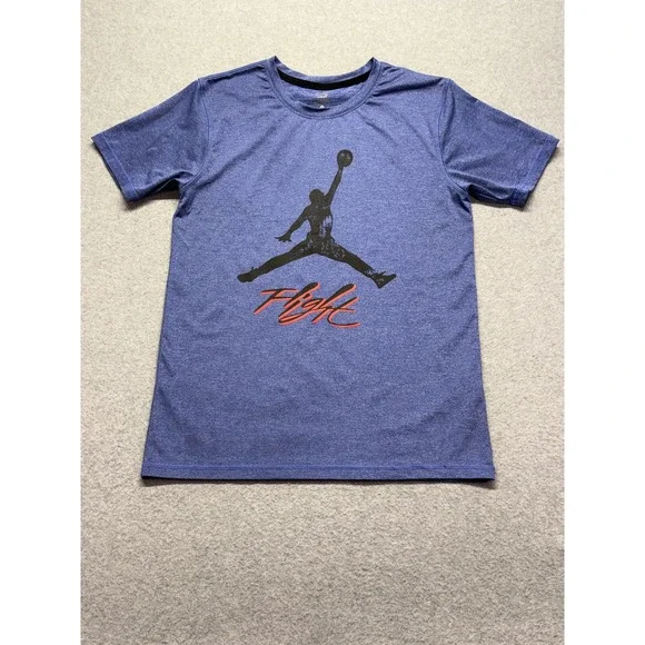 Jordan Flight Jumpman Graphic T-Shirt Blue Heather Mens Medium Activewear Tee