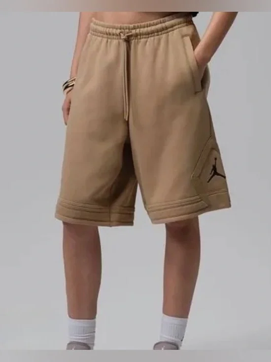 Jordan Brooklyn Fleece Tan Oversized Fit Jumpman Shorts Men’s Medium NWT