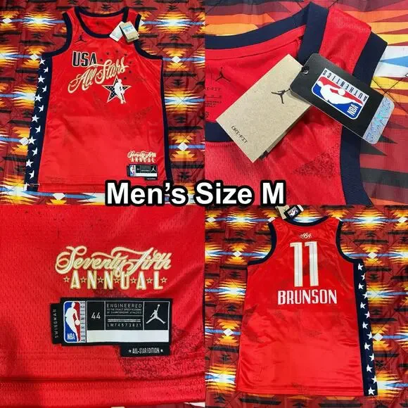 NEW YORK KNICKS Jalen Brunson 2026 NBA All Star USA Jordan Jersey Men’s Medium