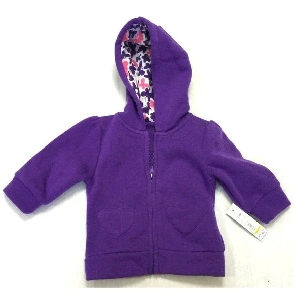 NWT FADED GLORY GIRLS HOODIE SIZE 3-6 MONTHS