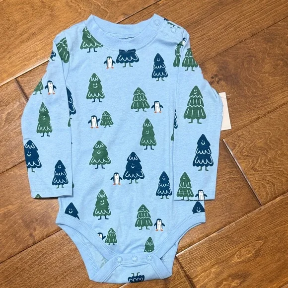 NWT Size 18M Garanimals Blue and Green Tree Print Bodysuit