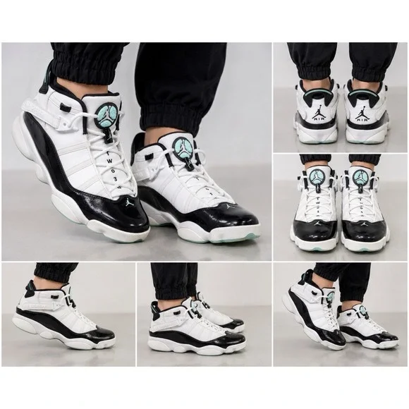 Nike Air Jordan 6 Ring White Black Aqua Men's 322992-115 Basketball Shoe Sz 10.5