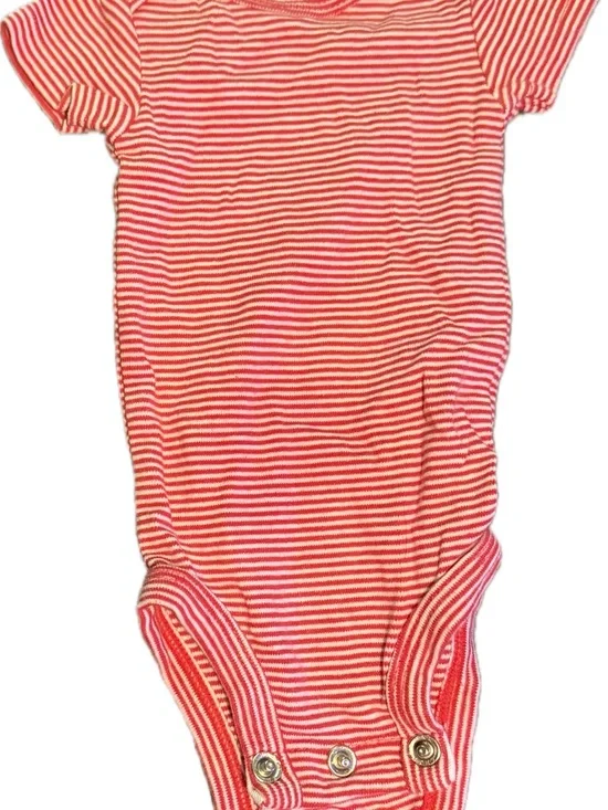 Carter's Red and White Striped Short-Sleeve One-Piece Bodysuit