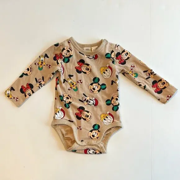 H&M Baby Disney Mickey Mouse Christmas Bodysuit