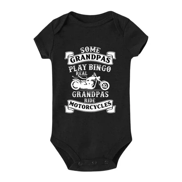 NEW Grandpas Ride Motorcycles Unisex 100% Cotton Baby Size 6 Months Bodysuit