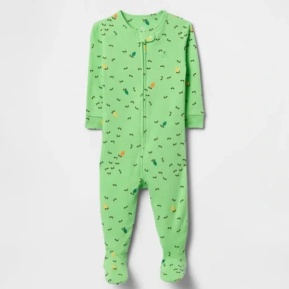 GAP Mint Green Kids Footie with Colorful Accents. Carrots. Easter and more