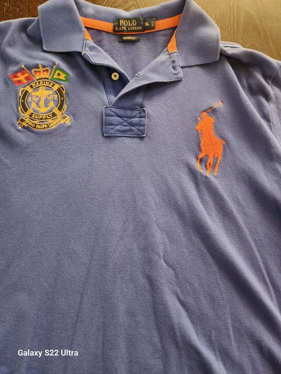 Polo by Ralph Lauren Navy Polo with Orange Trim
