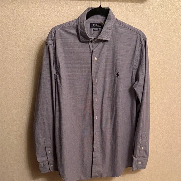 Polo by Ralph Lauren Light Blue Micro-Check Dress Shirt