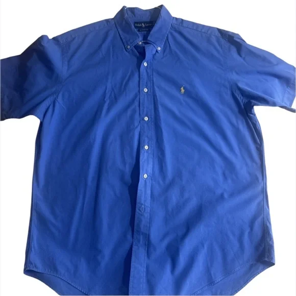 Ralph Lauren Medium Blue Featherweight Twill XL Causal‎ Button Down