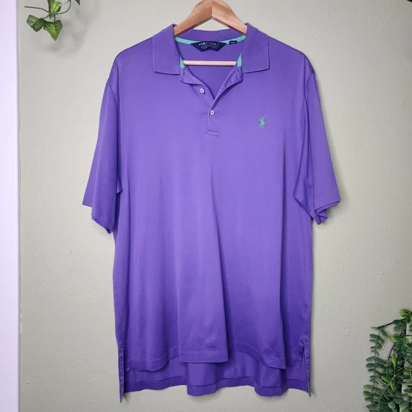 Ralph Lauren Polo Shirt Purple Golf Large 100% Pima Cotton Preppy Sporty