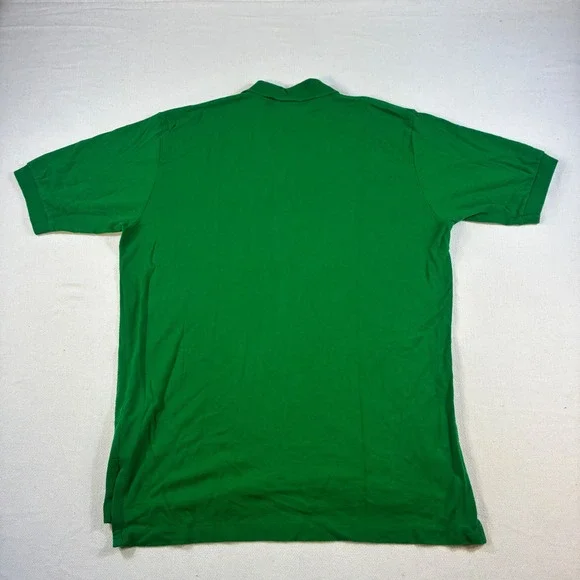 Vintage Polo Ralph Lauren Green Polo Shirt Men's Large Red Pony Logo 100% Cotton