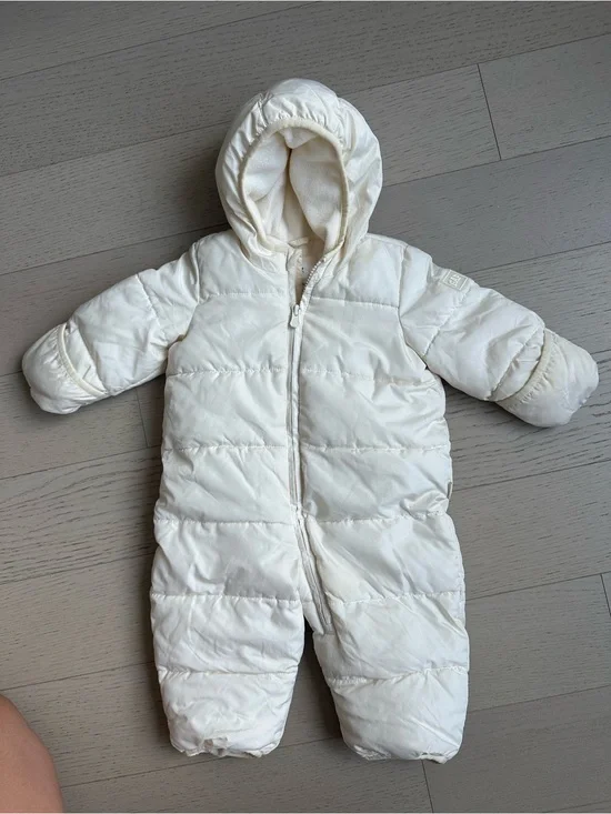 GAP Baby Cream Hooded Puffer Jacket