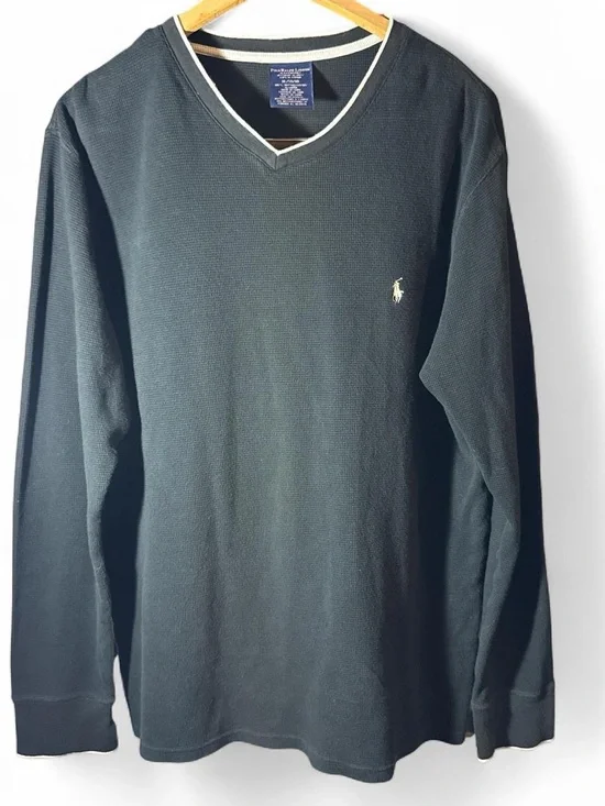 Polo by Ralph Lauren Dark Green V-Neck Long Sleeve Shirt Jacket