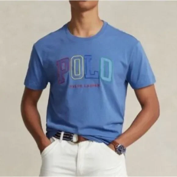 Polo Ralph Lauren NWT Classic Fit Logo Embroidered T Shirt Blue Medium