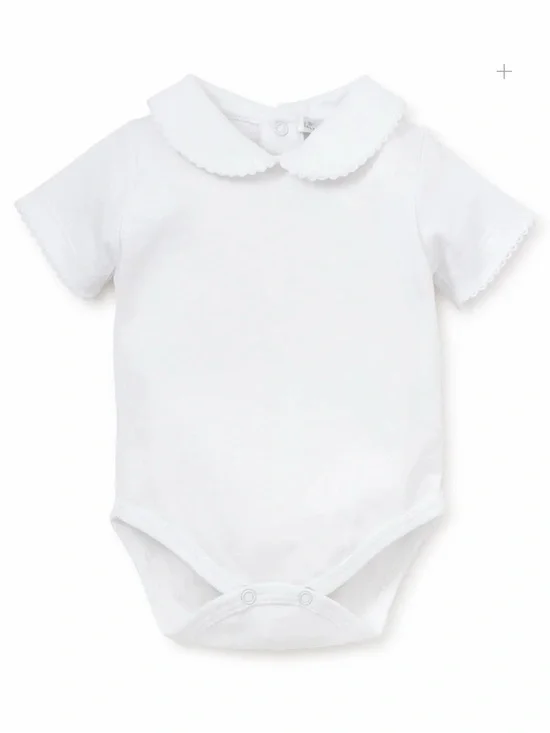 Kissy Kissy White Scalloped Peter Pan Collar Bodysuit