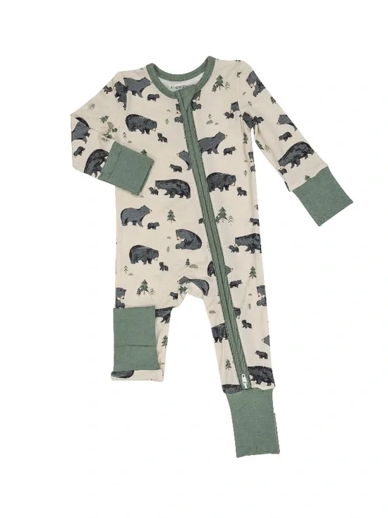 Angel Dear Bear Print Footie